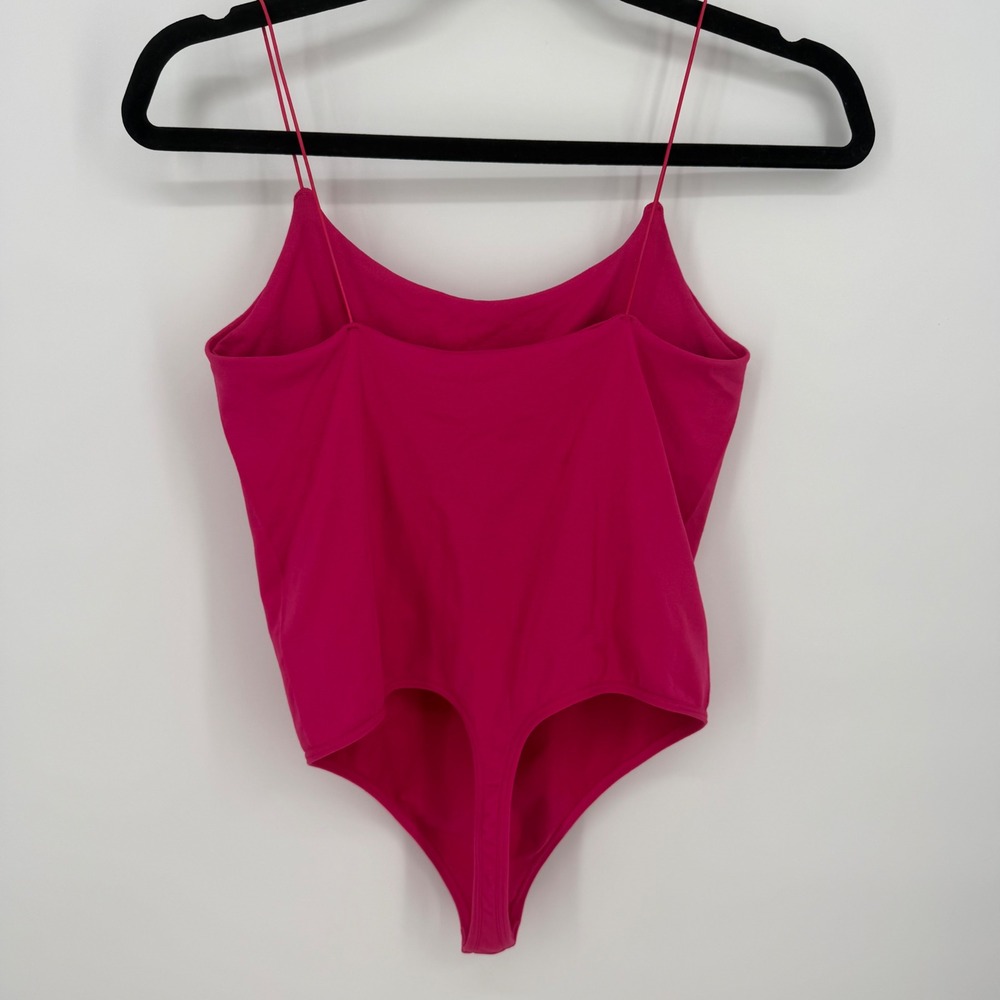 Intimately Free People Magenta Pink Spaghetti Strap Thong Bodysuit ML Scoop Neck - Picture 5 of 8